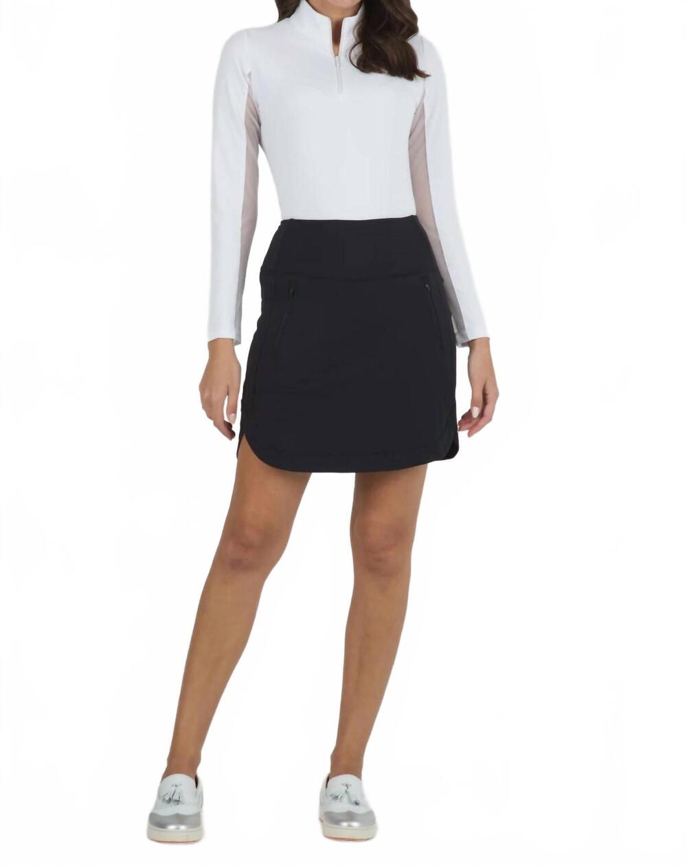NEW IBKUL solid straight skorts in black